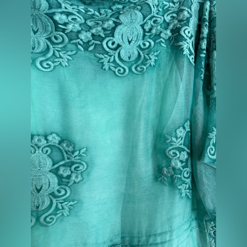 NWOT FLORYDAY Spearmint Green Lacy Dress Size XL - Picture 2 of 2